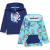 Amazon Essentials Disney | Marvel | Star Wars Boys and Toddlers’ Lightweight Hooded Long-Sleeve T-Shirts, Pack of 2(2-pack Stitch Treats)