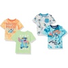 Amazon Essentials Disney | Marvel | Star Wars Boys and Toddlers’ Short-Sleeve T-Shirts, Multipacks(4-pack Stitch Beach)