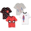 Amazon Essentials Disney | Marvel | Star Wars Boys and Toddlers’ Short-Sleeve T-Shirts(4-pack Marvel Spider Sense)