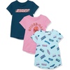 Amazon Essentials Girls and Toddlers’ Short-Sleeve Tunic T-Shirts, Pack of 3(3-pack Marvel Heroes)