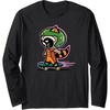 Amazon Essentials Guardians of the Galaxy Skateboarding Rocket Long Sleeve T-Shirt(Black)