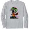 Amazon Essentials Guardians of the Galaxy Skateboarding Rocket Long Sleeve T-Shirt(Heather Grey)