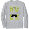 Amazon Essentials Marvel Avengers Cartoon Hulk Drawing Long Sleeve T-Shirt(Heather Grey)