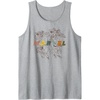 Amazon Essentials Marvel Avengers Hand-Drawn Multi Hero Collage Tank Top(Heather Grey)