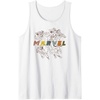 Amazon Essentials Marvel Avengers Hand-Drawn Multi Hero Collage Tank Top(White)
