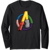 Amazon Essentials Marvel Avengers Multi Hero Logo Collage Long Sleeve T-Shirt(Black)
