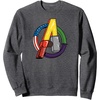Amazon Essentials Marvel Avengers Multi Hero Logo Collage Sweatshirt(Dark Heather Grey)