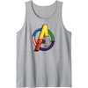 Amazon Essentials Marvel Avengers Multi Hero Logo Collage Tank Top(Heather Grey)