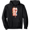 Amazon Essentials Marvel Block Letters With Five Tiny Super Heroes Pullover Hoodie(Black)
