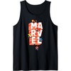 Amazon Essentials Marvel Block Letters With Five Tiny Super Heroes Tank Top(Black)