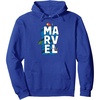 Amazon Essentials Marvel Block Letters With Three Tiny Super Heroes Pullover Hoodie(Royal Blue)