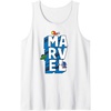 Amazon Essentials Marvel Block Letters With Three Tiny Super Heroes Tank Top(White)