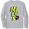 Amazon Essentials Marvel Miles Morales Spider-Man Bold Yellow Name Long Sleeve T-Shirt(Heather Grey)