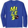 Amazon Essentials Marvel Miles Morales Spider-Man Bold Yellow Name Long Sleeve T-Shirt(Royal Blue)