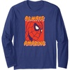 Amazon Essentials Marvel Spider-Man Always Amazing Boxed Portrait Long Sleeve T-Shirt(Navy Blue)