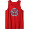 Amazon Essentials Marvel Spider-Man Dripping Blue Face Logo Tank Top(Red)