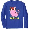 Amazon Essentials Marvel Spider-Man Miles Morales Cat with Mask Meow Long Sleeve T-Shirt(Royal Blue)