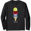 Amazon Essentials Marvel Super Heroes Ice Cream Cone Super Scoops Long Sleeve T-Shirt(Black)