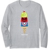 Amazon Essentials Marvel Super Heroes Ice Cream Cone Super Scoops Long Sleeve T-Shirt(Heather Grey)