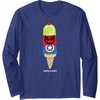 Amazon Essentials Marvel Super Heroes Ice Cream Cone Super Scoops Long Sleeve T-Shirt(Navy Blue)