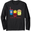 Amazon Essentials Marvel Super Heroes Super Meal Burger and Fries Long Sleeve T-Shirt(Black)