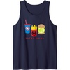 Amazon Essentials Marvel Super Heroes Super Meal Burger and Fries Tank Top(Navy Blue)