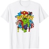 Amazon Essentials Men’s MARVEL AVENGERS COMIC HEROES T-Shirt, White, Small(White)