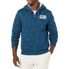 Amazon Essentials Men’s Sherpa-Lined Hooded Sweatshirt Full-Zip Hoodie with Drawstring(Star Wars Logo Ships)