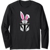 Amazon Essentials The Mandalorian Helmet Spring Easter Bunny Ears Long Sleeve T-Shirt(Black)