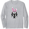 Amazon Essentials The Mandalorian Helmet Spring Easter Bunny Ears Long Sleeve T-Shirt(Heather Grey)