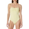 Amazon Essentials Women’s Bandeau One Piece Swimsuit(Light Yellow)