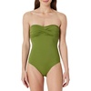 Amazon Essentials Women’s Bandeau One Piece Swimsuit(Olive)