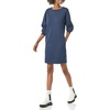 Amazon Essentials Women’s Fleece Blouson Sleeve Boatneck Sweatshirt Dress (Available in Plus Size)(Navy)