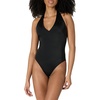 Amazon Essentials Women’s Halter One Piece Swimsuit(Black)