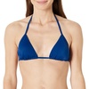 Amazon Essentials Women’s Light Support Triangle Bikini Top with Removable Cups(Deep Blue)