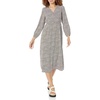 Amazon Essentials Women’s Lightweight Georgette Long Sleeve V-Neck Midi Dress (Available in Plus Size)(Espresso Leopard)