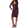 Amazon Essentials Women’s Long Sleeve Classic Wrap Dress, V Neck, Pleated, Midweight Fabric (Available in Plus Size)(Burgundy)