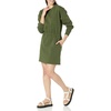 Amazon Essentials Women’s Long Sleeve Sweatshirt Dress(Dark Olive)
