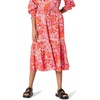 Bright Poppy Red Folk Floral Multi