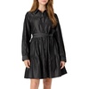 Amazon Essentials Women’s Regular-Fit Denim Chambray Long-Sleeve Dress(Black Wash)