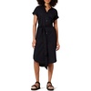 Amazon Essentials Women’s Relaxed Fit Short Sleeve Button Front Belted Shirt Dress(Black)