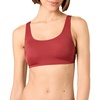 Amazon Essentials Women’s Scoop Neck Swim Crop Top(Brick Red)