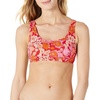 Amazon Essentials Women’s Scoop Neck Swim Crop Top(Bright Red Multi Folk Floral)