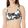Amazon Essentials Women’s Scoop Neck Swim Crop Top(Cream Black Floral)