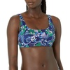 Amazon Essentials Women’s Scoop Neck Swim Crop Top(Deep Blue Paisley)