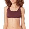 Amazon Essentials Women’s Scoop Neck Swim Crop Top(Deep Brown)