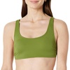 Amazon Essentials Women’s Scoop Neck Swim Crop Top(Olive)
