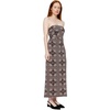 Amazon Essentials Women’s Slim-Fit Matte Jersey Strapless Maxi Dress(Dark Maroon Bandana Pattern)