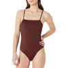 Amazon Essentials Women’s Squareneck One-Piece Swimsuit(Deep Brown)