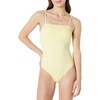 Amazon Essentials Women’s Squareneck One-Piece Swimsuit(Light Yellow)